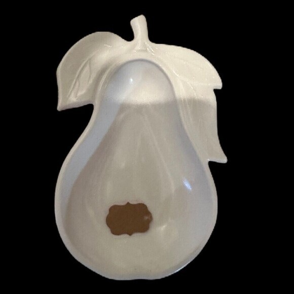 Pear Shaped Milk Glass Compote Trinket Tray Bowl Dish‎ White - Picture 1 of 3